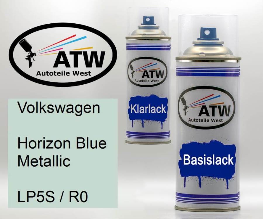 Volkswagen, Horizon Blue Metallic, LP5S / R0: 400ml Sprühdose + 400ml Klarlack - Set, von ATW Autoteile West.